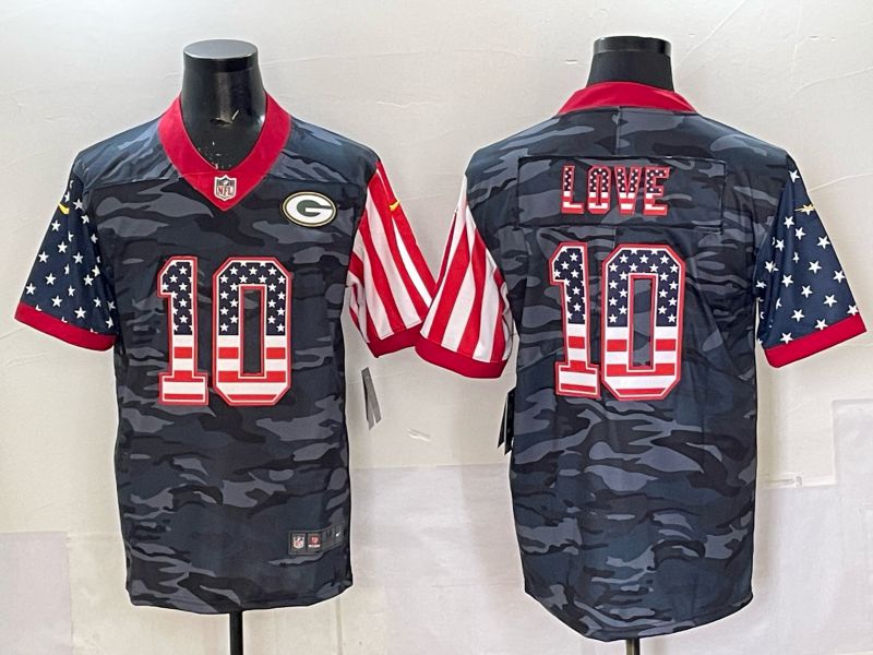 Men Green Bay Packers #10 Love Camo 2025 Limited Nike NFL Jersey 001